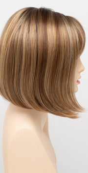 GOLDEN NUTMEG | Medium Brown roots with overall Warm Cinnamon base and Golden Blonde highlights