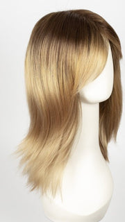 BANANA-SPLIT-LR | Slightly Warmer Brown shifts to Light Golder Blonde with Long Dark Roots