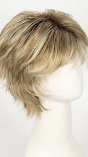 CREAMY TOFFEE R | Dark Blonde Evenly Blended with Light Platinum Blonde and Light Honey Blonde with Dark Brown roots