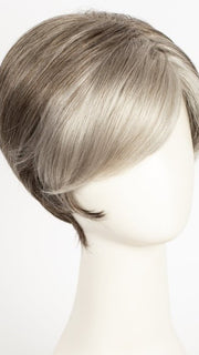 SANDY SILVER | Silver Medium Brown blend that transitions to more Silver then Medium Brown then to Silver Bangs