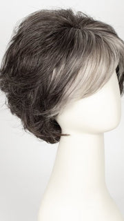 MIDNIGHT PEARL | Darkest Brown Base Blended with Silver and Dramatic Silver Bangs 