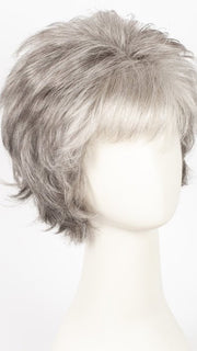 SILVER-STONE | Silver Medium Brown blend that transitions to more Silver then Medium Brown then to Silver Bangs