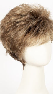 MAPLE-SUGAR-R | Light-Medium Brown Base with Warm Medium Blonde Highlights and Dark Brown Roots
