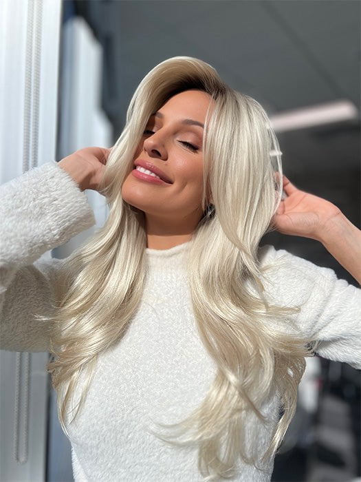 CHAMPAGNE R| Rooted Dark with Platinum Blonde