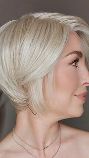 Liane wearing color GF16-22 ICED SWEET CREAM | Pale Blonde with Slight Platinum Highlighting