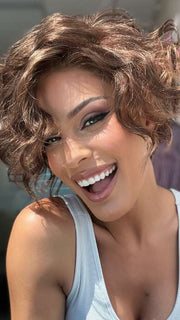 DONNA by ENVY in color CINNAMON RAISIN | Medium Brown with Auburn and Cinnamon highlights