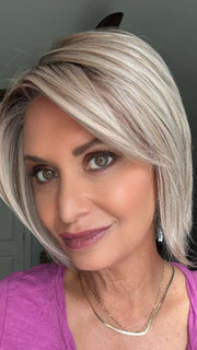 Jen Brown @thewiggygirl is wearing REAL DEAL by REQUEL WELCH in RL19/23 BISCUIT | Light Ash Blonde Evenly Blended with Cool Platinum Blonde