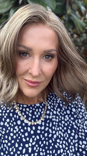 Eileen @crazywiglady is wearing CHARLOTTE HAND TIED by ENVY in color ALMOND BREEZE | Light Brown blended with Ash Blonde