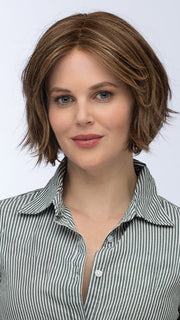 Model is wearing CLOVER by ESTETICA in color R8/26H | Golden Brown with Golden Blonde Highlights