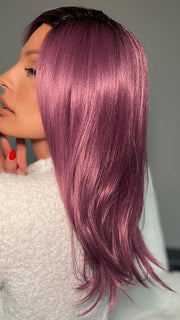 MAUVE BERRY | Smoky Fused Pale Violet Base with Medium Brown Roots