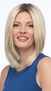 FALLON by Estetica in SUNLIT-BLONDE | Soft Blend of Sandy Blonde, Lightest Blonde and Iced Blonde with a Light Golden Brown Root