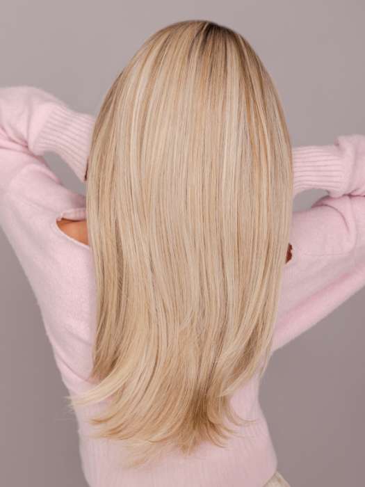 FEATURE LENGTH by Raquel Welch in RL19/23SS SHADED BISCUIT | Light Ash Blonde Evenly Blended with Cool Platinum Blonde with Dark Roots