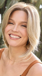 FINDLEY by Amore in MELTED-CARAMEL | Warm and Rich Brown Root Melting into Golden Caramel Blond and Natural Medium Blond Tips