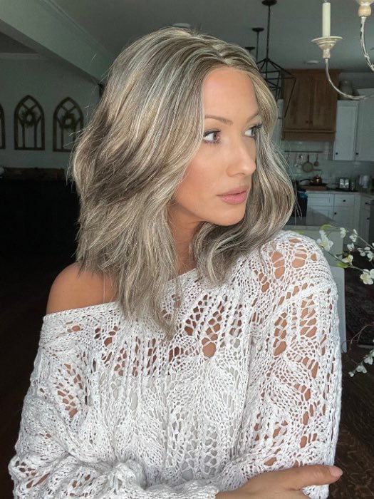 Jenna Fail @jenna_fail wearing LOVE WAVE by GABOR in color GL18-23 TOASTED PECAN | Ash Brown with Cool Blonde Highlights