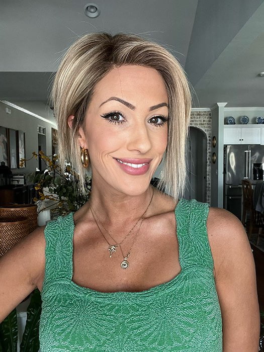 Jenna Fail @jenna_fail wearing IGNITE HH by Jon Renau in FS17/101S18 Palm Springs Blonde | Light Ash Blonde with Pure White Natural Violet Bold Highlights, Shaded with Dark Natural Ash Blonde