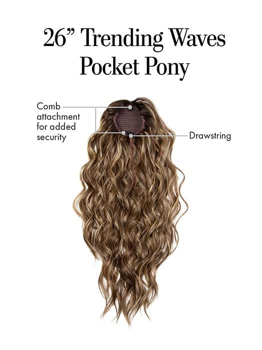 26in Trending Waves Pocket Pony | Synthetic Hair Ponytails (Clip In)