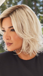 KADE by Noriko in MILKY-OPAL | A Blend of Creamy Blonde and White Blonde Rooted with Warm Brown