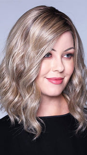SHAKEN OATMILK BLONDE R | A Medium and Light Brown Base with Cool and Neutral Blonde, and Light Blonde Highlights with a Medium Brown Root