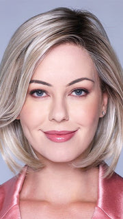 MONTECITO by BelleTress in CRUSHED ALMOND BLONDE R | A soft Neutral Light Blonde with a Light and Medium Blended Root Color.
