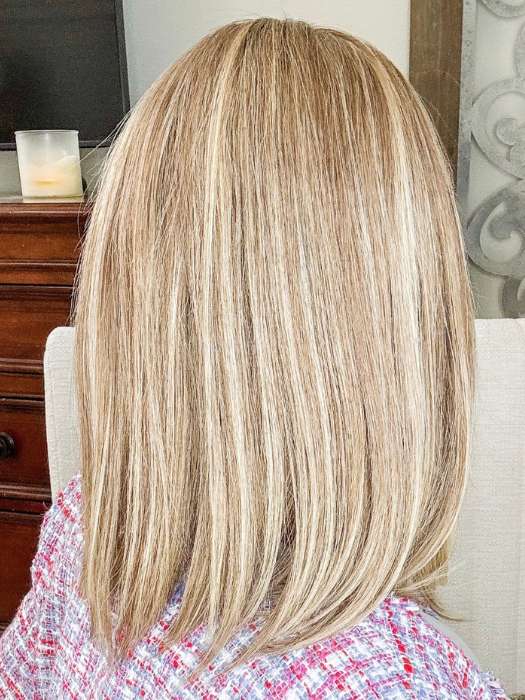 Marcie Mertz @wig.obsessed wearing SOPHISTICATE by TressAllure in color SSB16-10/R10 | Medium Blonde Light Brown Blend Rooted Light Brown