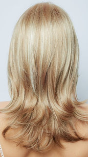 CHAMPAGNE-BLUSH | Creamy White Blonde Base transitions to Strawberry Blonde with Light Auburn Highlights