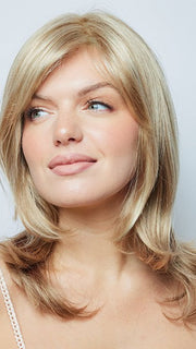 MARION by Rene of Paris in CHAMPAGNE-BLUSH | Creamy White Blonde Base transitions to Strawberry Blonde with Light Auburn Highlights