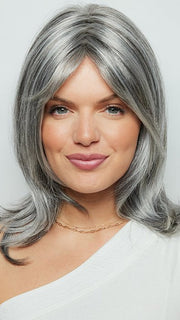 MARION by Rene of Paris in SALT & PEPPER | 50/50 Blend of Pale Steel Grey and Deep Dark Charcoal Grey