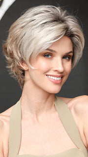 MICKI by ENVY in color PLATINUM SHADOW | Light Blonde with Dark Roots