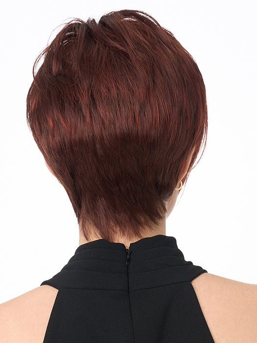 Model is wearing MILEY by ENVY in color DARK-RED | Auburn with Brighter Red highlights 