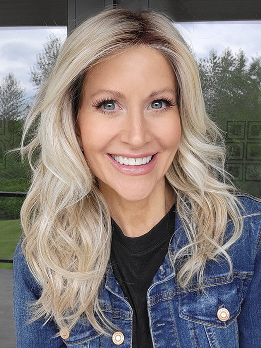 Natalie @vanish.into.thin.hair wearing MARIE by BELLE TRESS in color BUTTERBEER R | Dark Brown Base and Root that transitions smoothly into a buttery blonde, infused with creamy honey and toffee tones
