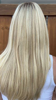 Steph B. @wigswithsteph wearing BLAKE LARGE by JON RENAU in color FS17/101S18 PALM SPRINGS BLONDE | Light Ash Blonde with Pure White Natural Violet Bold Highlights, Shaded with Dark Natural Ash Blonde
