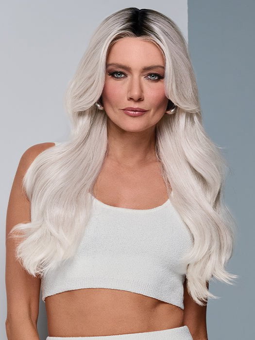 Model is wearing QUEUE THE HUE by RAQUEL WELCH in color WHITEPINK