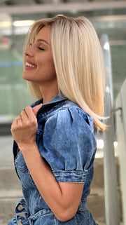 UNDER CUT BOB by TressAllure in 24/102/R12 | Gold Blonde with Platinum Highlights