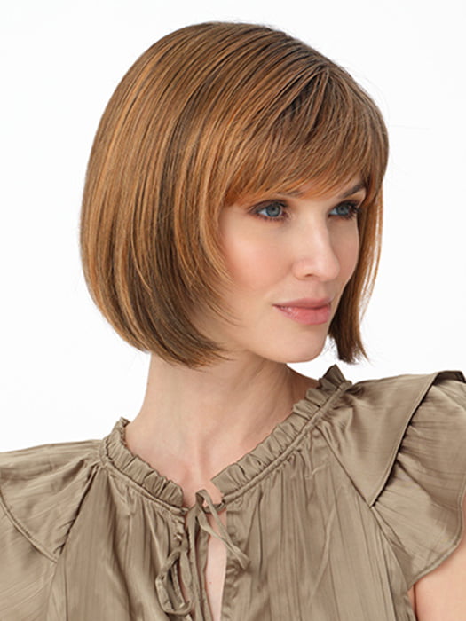 SCARLETT by ENVY in color SAFFRON SPICE | A blend of Light Coppers and Warm Auburns with Darker Brown Roots