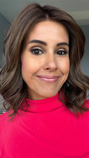Lorena @faux.hurr.lifee wearing STREEP by BELLE TRESS in color HAVANA BROWN R | A rich, medium neutral brown with minimal warm tones, offering a natural, sophisticated look. Softly rooted for added depth.