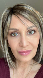 WYNN by NORIKO in SPARKLING MOCHA R | Neutral Dark-Brown Base featuring Silvery White and Golden Blond Highlights
