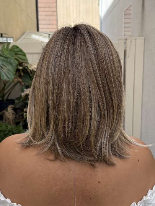 Arlah and Katrina @wearethehairsiss wearing CRUISE CONTROL by RAQUEL WELCH WIGS in color RL12/22SS SHADED CAPPUCCINO | Light Golden Brown Evenly Blended with Cool Platinum Blonde Highlights with Dark Roots

