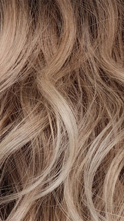 MELTED-SAND | Rich, warm brown root melts into the neutral blond tone. Light-beige blond ends complete this stunning color.
