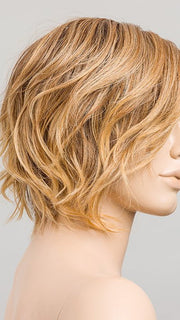 TOFFEE BLONDE ROOTED | Dark Strawberry Blonde with Light Reddish Auburn and Light Strawberry Blonde Blend with Shaded Roots