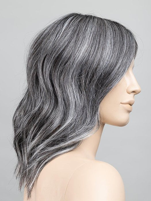 SALT/PEPPER ROOTED | Darkest and Dark Brown with Grey and Pearl White Blend with Shaded Roots