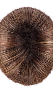 CHOCOLATE ROOTED | Medium Brown, Light Auburn, Dark Strawberry Blonde, and Dark Auburn Blend with Dark Shaded Roots
