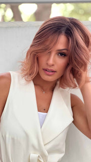 DELIGHT by Ellen Wille in ROSEWOOD ROOTED | Medium Brown, Caramel, and Rose Gold blend with Shaded Roots
