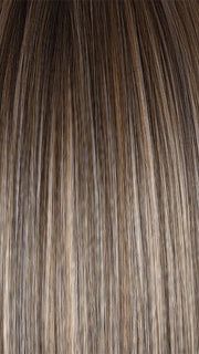 BRONDE-R | Dark brown and natural medium blond tones are mixed together and shaded with medium dark brown roots for a realistic appearance.