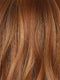 RUSTY SUNRISE R | Dark brown roots transition into a deep auburn tone with light copper blonde highlights for depth and dimension.