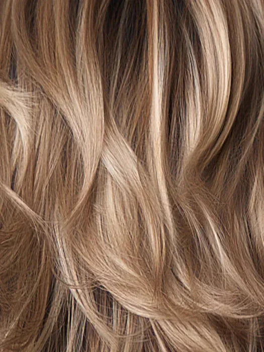 SANDY BEIGE BLOND R | Carefully placed shades of dark sandy blonde and light neutral blonde with medium root tone for added depth.