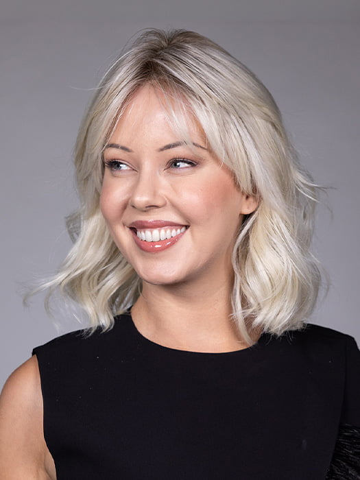 Model is wearing ATHEN by BELLETRESS in color ALPINE CREAM R | Icy Blonde Shade with a Cool, Creamy Base Softened by Hints of Pale Beige