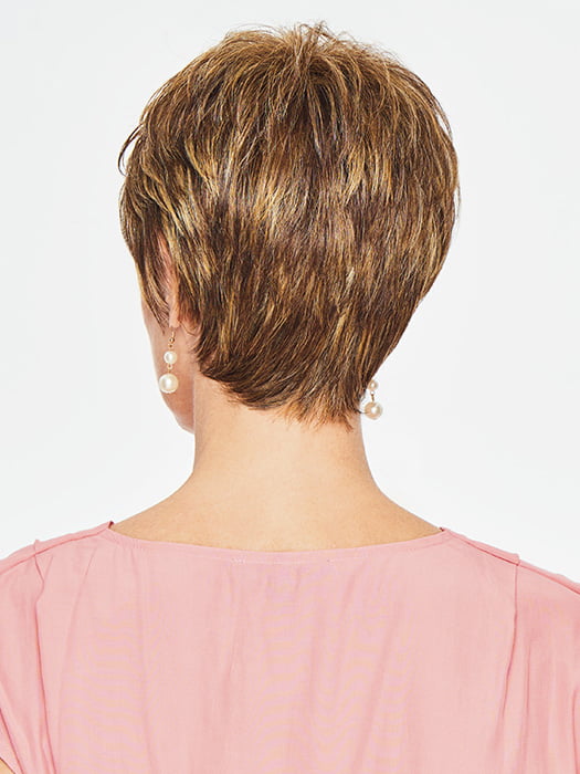 Model is wearing OPTIMISTIC by GABOR in color Model is wearing WAVER by GABOR in color SS-MEDIUM-BLONDE | Medium Blonde with Warm Highlights & Dark Brown Roots