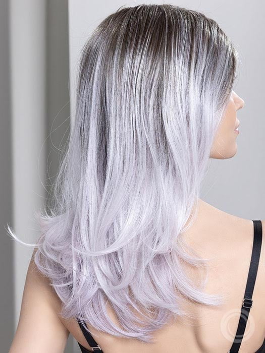 SAVELLI in color WHITE LAVENDER TIPPED | Icy platinum with Lavender Undertones Intensifying Towards the Tips with Shaded Roots