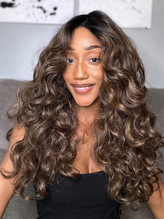 Seairra wearing MC8/29SS CHOCOLATE TOFFEE | Dark Brown with Reddish Brown Highlights