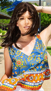 JENNIFER by LOUIS FERRE in 8/4 BROWN MOCCA | Brown and Cappuccino Evenly Blended PPC MAIN IMAGE FB MAIN IMAGE